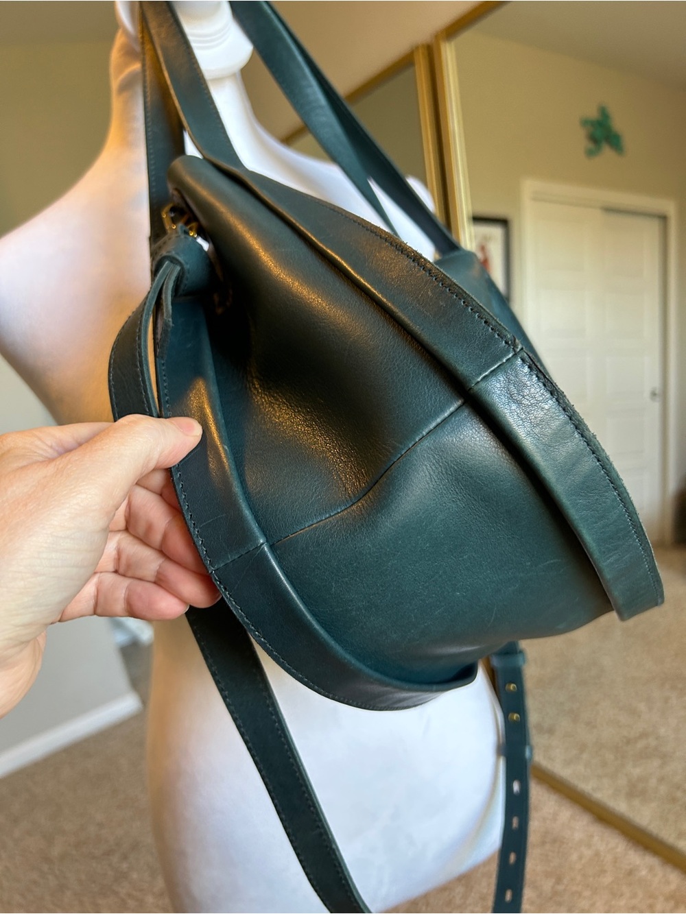 Madewell Sydney Crossbody Bag Mineral Blue Buttery Leather Teal - Picture 4 of 16